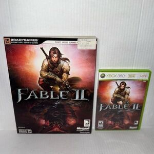Xbox 360 Game Fable II RPG game with collectible  strategy guide  estate item